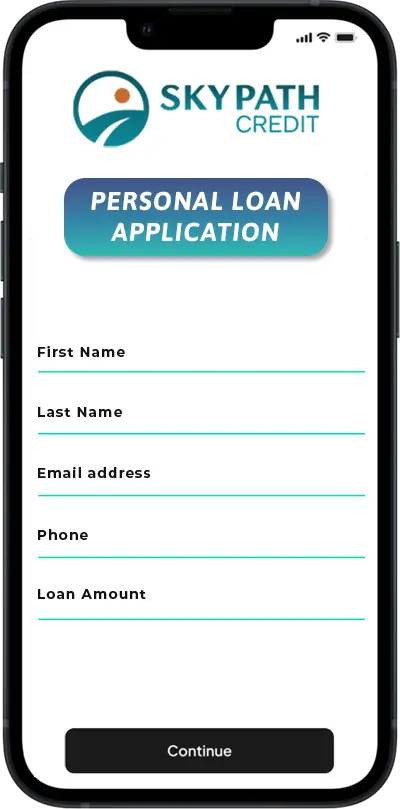 Hero Section Image showing Personal Loan Application in a Smart Phone