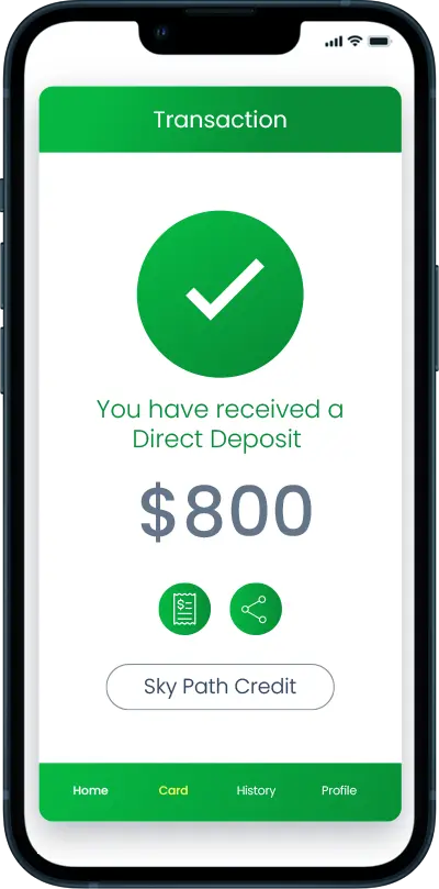 Hero Section Image showing Direct Deposit of the loan